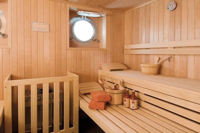 Sauna del yate de alquiler